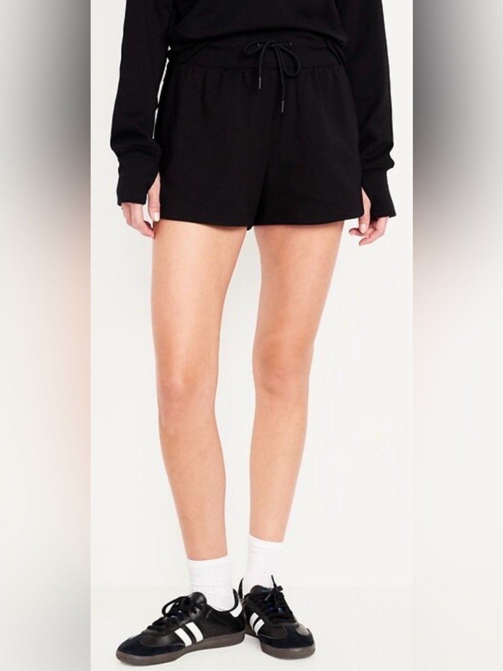 Old Navy Extra High Waisted Dynamic Fleece Sweat Shorts, Black Jack, sz S